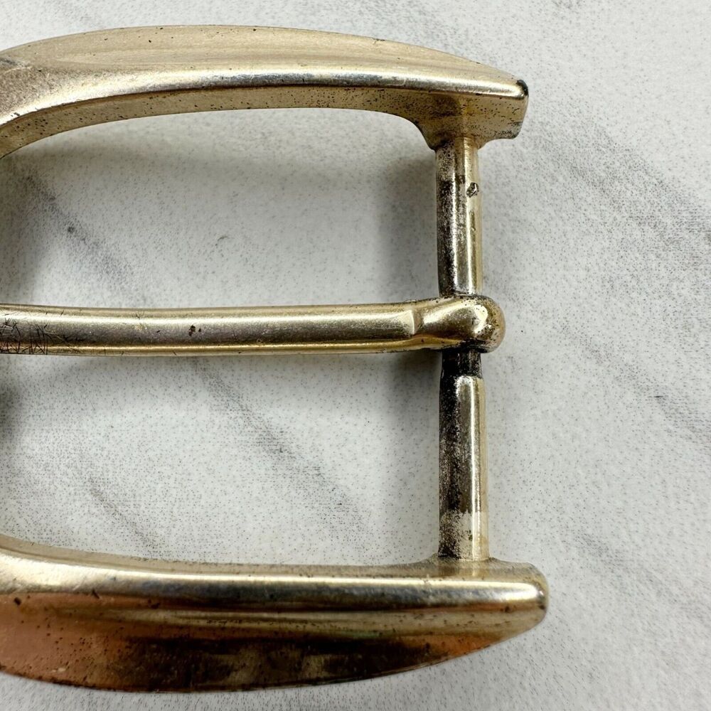 Vintage Silver Tone Simple Basic Belt Buckle - image 4